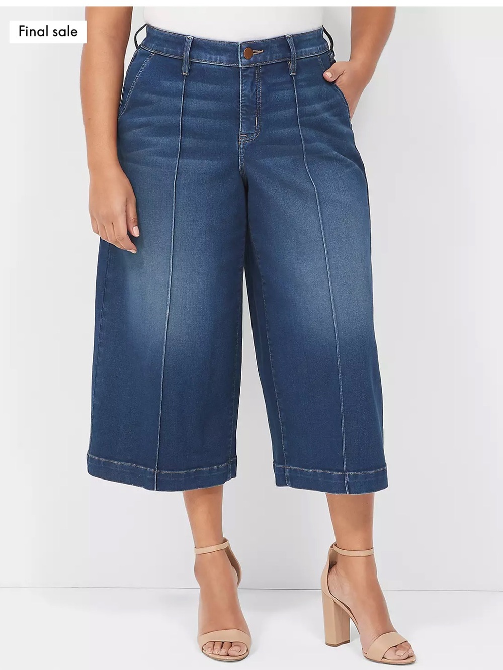 Lane Bryant wide leg cropped denim pants size 20
